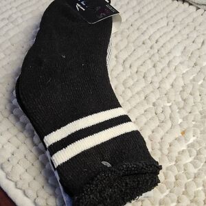 NWOT dELiA*s Black Socks with White Stripes and gray socks